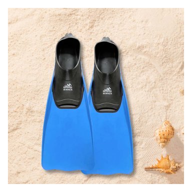 PACK2 ALETAS RESISTENTES WINNER PARA BUCEO EN AZUL Y NEGRO PARA MAR Y PISCINA Y+REGALO STICKER - 5