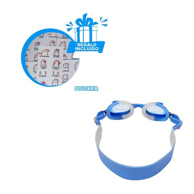 IMPLEMENTO DEPORTIVO DE NATACION MARMOLEADO FEELDOO AZUL Y BLANCO COMODO Y+REGALO STICKER