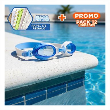 PACK12 ELEMENTO DE PISCINA MARMOLEADO FEELDOO AZUL Y BLANCO COMODO NATACION Y+PAPEL REGALO