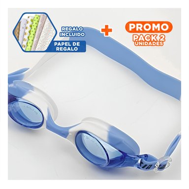 PACK2 PRODUCTO PARA NATACION MARMOLEADO FEELDOO AZUL Y BLANCO COMODO Y+PAPEL REGALO