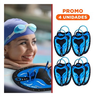 PACK4 PRODUCTO DE PISCINA PARA NATACION DE ENTRENAMIENTO AZUL NEGRO Y+REGALO STICKER