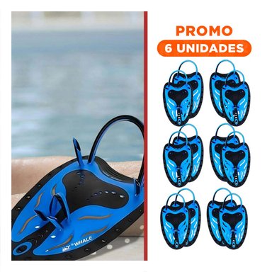 PACK6 ACCESORIO DE ENTRENAMIENTO ACUATICO PARA NATACION EN PISCINA AZUL NEGRO