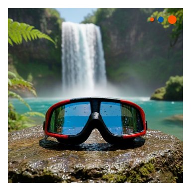 ELEMENTO DE NATACIÓN PARA ADULTOS CON AJUSTE SEGURO NEGRO Y ROJO Y+LIGAS REGALO