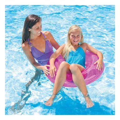 UTENSILIO PISCINA TRANSPARENTE ROSADO FLOTANTE INFLABLE HOGAR CASA Y+LIGAS REGALO