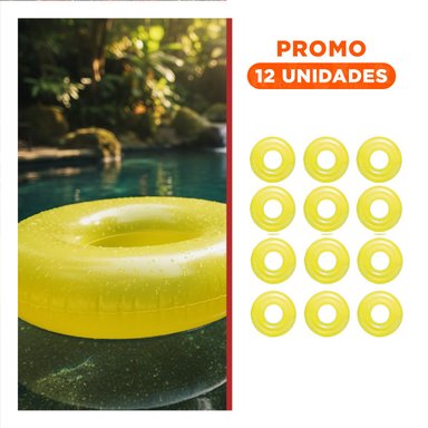 PACK12 ARTICULO RECREATIVO TRANSPARENTE AMARILLO PARA VERANO Y+REGALO STICKER