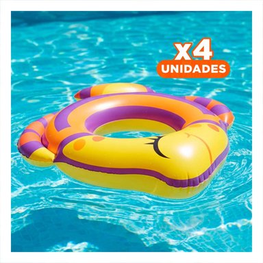 PACK4 FLOTADOR PEZ MORADO PARA PISCINA Y PLAYA INFANTIL MARCA BESTWAY USO FAMILIAR