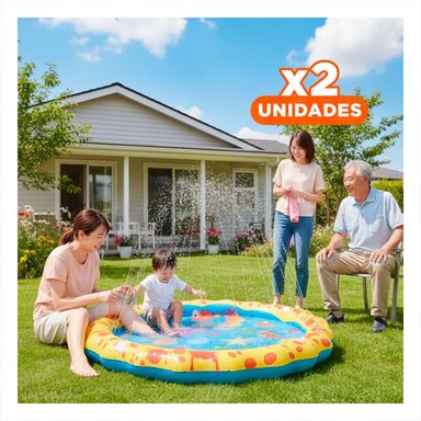 PACK2 PROPUESTA INFLABLE COLCHONETA TIPO PILETA CON DISENO MARINO PARA HOGAR Y+REGALO STICKER