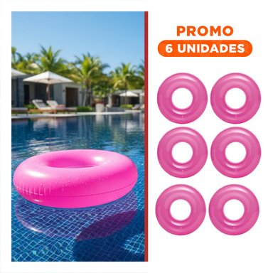 PACK6 EQUIPO ACUATICO TRANSPARENTE ROSADO FLOTANTE INFLABLE HOGAR CASA