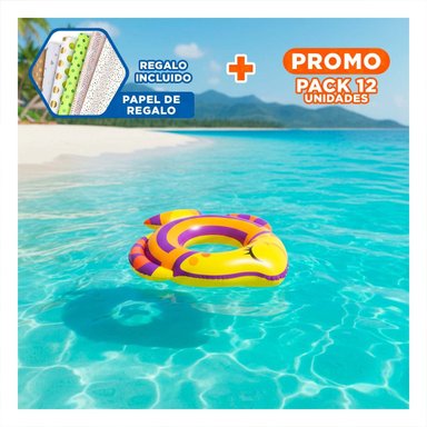 PACK12 ANILLO INFLABLE PEZ MORADO PARA PISCINA Y PLAYA INFANTIL MARCA BESTWAY Y+PAPEL REGALO