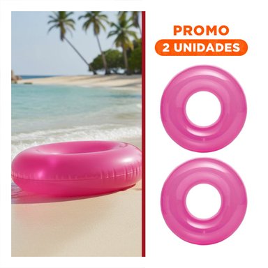 PACK2 OBJETO PISCINA TRANSPARENTE ROSADO FLOTANTE INFLABLE HOGAR CASA