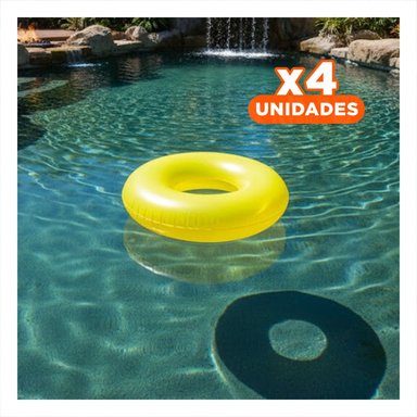 PACK4 BASE TRANSPARENTE AMARILLO PARA DISFRUTAR DEL AGUA EN VERANO