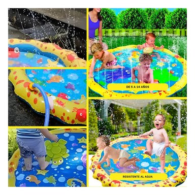 DETALLE HOGAR COLCHONETA INFLABLE ESTILO MARINO AMARILLO Y CELESTE Y+POST IT