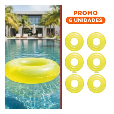 PACK6 ACCESORIO RECREATIVO TRANSPARENTE AMARILLO PARA PISCINA