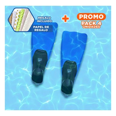 PACK4 PALETAS LIGERAS WINNER PARA BUCEO EN AZUL Y NEGRO FACIL MOVIMIENTO Y+PAPEL REGALO