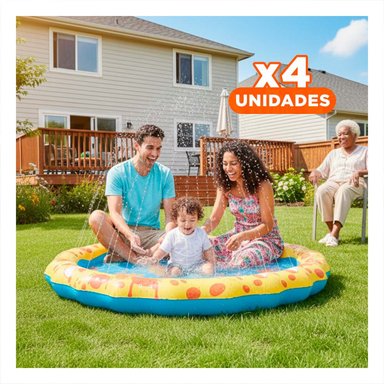 PACK4 SOLUCION INFLABLE COLCHONETA ESTILO MARINO EN AMARILLO Y CELESTE CASA