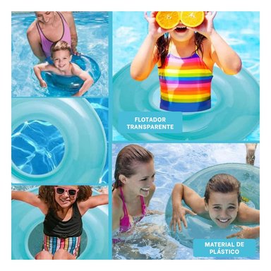 BOYA TRANSPARENTE COLOR CELESTE PARA PISCINA Y PLAYA RESISTENTE Y COMODO Y+POST IT