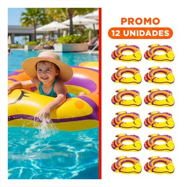 PACK12 ROSCA INFLABLE PEZ MORADO PARA PISCINA Y PLAYA INFANTIL MARCA BESTWAY Y+REGALO STICKER