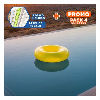 PACK4 PLATAFORMA TRANSPARENTE AMARILLO PARA PISCINA Y PLAYA Y+PAPEL REGALO