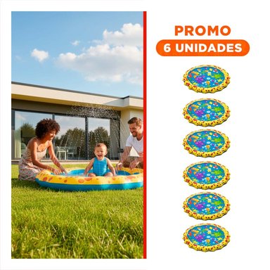 PACK6 VERSION HOGAR COLCHONETA INFLABLE TIPO PILETA CON DISENO MARINO