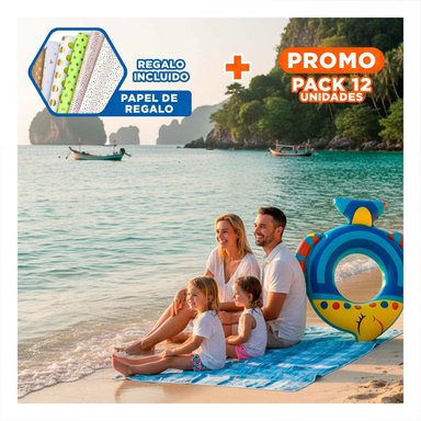 PACK12 PRENDA PEZ INFLABLE AZUL PARA PISCINA PLAYA ESTILO HOGAR Y+PAPEL REGALO