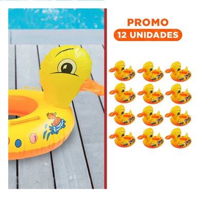 PACK12 SUAVE PATO INFLABLE CON ASAS RESISTENTES PARA PISCINA COLOR AMARILLO Y+REGALO STICKER