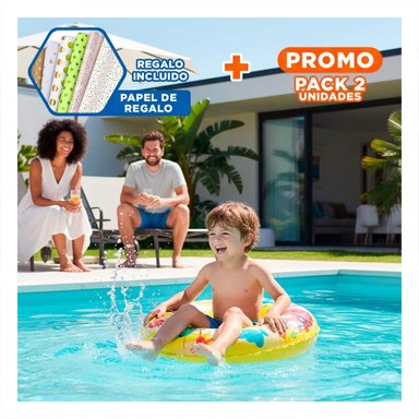 PACK2 MODERNO PIRATA INFLABLE PARA JUEGOS DE AGUA PISCINA HOGAR AMARILLO Y+PAPEL REGALO