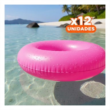 PACK12 OBJETO ACUATICO TRANSPARENTE ROSADO FLOTANTE INFLABLE HOGAR CASA