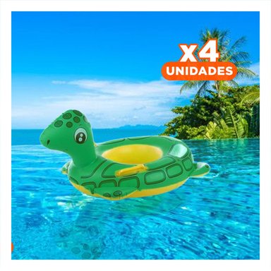 PACK4 SOPORTE FLOTANTE TORTUGA CON ASAS PARA DESCANSO FLOTANTE COLOR VERDE
