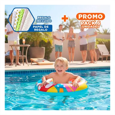 PACK6 PROPUESTA VISUAL CARACOL MULTICOLOR PARA PISCINA HOGAR JUEGOS Y DIVERSION Y+PAPEL REGALO