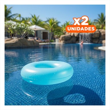 PACK2 PLAYA TRANSPARENTE COLOR CELESTE USO PISCINA Y+REGALO STICKER