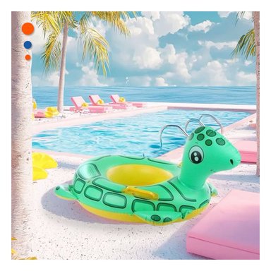 ELEMENTO FLOTANTE TORTUGA CON ASAS PARA DIVERSION ACUATICA EN VERANO COLOR VERDE