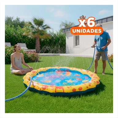 PACK6 CONCEPTO COLCHONETA INFLABLE TIPO PILETA CON DISENO MARINO Y+REGALO STICKER
