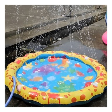 ACCESORIO HOGAR COLCHONETA INFLABLE ESTILO MARINO AMARILLO Y CELESTE