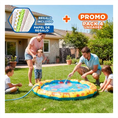 PACK4 CONCEPTO INFLABLE COLCHONETA TIPO PILETA CON DISENO MARINO PARA HOGAR Y+PAPEL REGALO