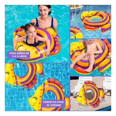 FLOTADOR PEZ MORADO PARA PISCINA Y PLAYA INFANTIL MARCA BESTWAY HOGAR FAMILIAR Y+POST IT