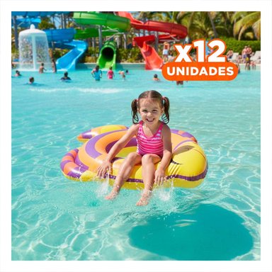 PACK12 RUEDA INFLABLE PEZ MORADO PARA PISCINA Y PLAYA INFANTIL MARCA BESTWAY