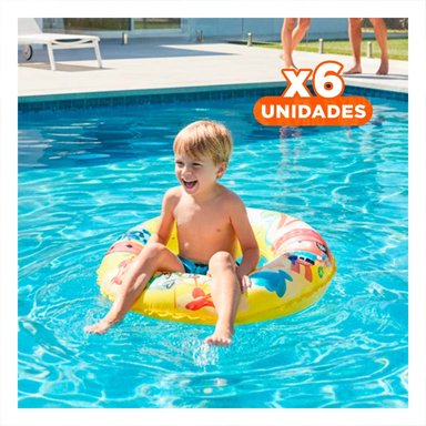PACK6 DURABLE PIRATA INFLABLE PARA PISCINA Y PLAYA USO CONSTANTE AMARILLO Y+REGALO STICKER