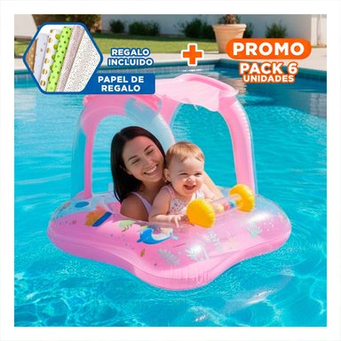 PACK6 CALIDAD CON TECHO ROSADO PARA PISCINA HOGAR SEGURO COMODO VERANO Y+PAPEL REGALO