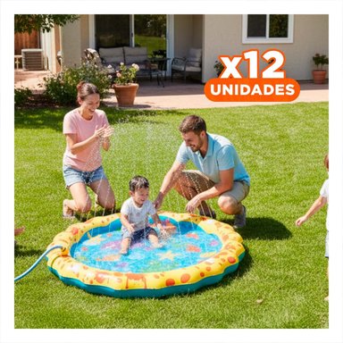 PACK12 DISENO INFLABLE COLCHONETA TIPO PILETA EN COLORES MARINO AMARILLO Y CELESTE