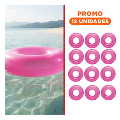 PACK12 ELEMENTO VERANO TRANSPARENTE ROSADO FLOTANTE INFLABLE HOGAR CASA Y+REGALO STICKER