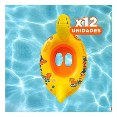 PACK12 VIBRANTE PATO INFLABLE CON ASAS FIRMES PARA PISCINA HOGAR COLOR AMARILLO