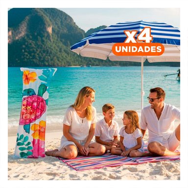 PACK4 SOLUCION INFLABLE BLANCO TORTUGA PARA HOGAR Y CASA DECORACION VERANO ACUATICO