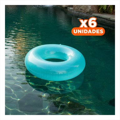 PACK6 DIVERSION TRANSPARENTE COLOR CELESTE USO PLAYA Y+REGALO STICKER