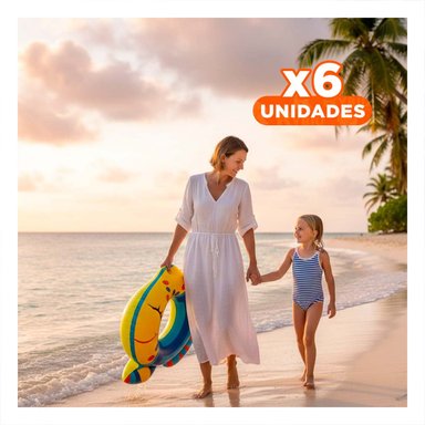 PACK6 ESTABLE PEZ INFLABLE AZUL PARA PISCINA PLAYA USO FAMILIAR Y+REGALO STICKER