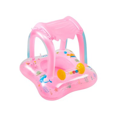 VERANO BEBE CON TECHO ROSADO PARA PISCINA HOGAR SEGURO COMODO Y+PAPEL REGALO