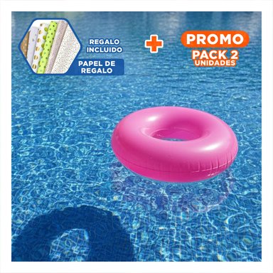 PACK2 ACCESORIO ACUATICO TRANSPARENTE ROSADO FLOTANTE INFLABLE HOGAR CASA Y+PAPEL REGALO