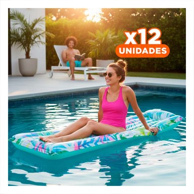 PACK12 ZONA INFLABLE CELESTE PARA HOGAR Y DESCANSO ACUATICO