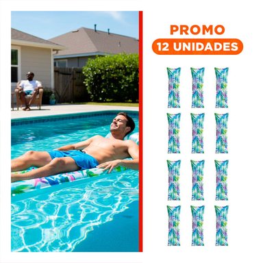 PACK12 ACCESORIO INFLABLE CELESTE PARA HOGAR Y RELAX ACUATICO Y+REGALO STICKER
