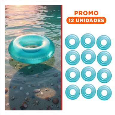 PACK12 PISCINA TRANSPARENTE COLOR CELESTE DISENO SIMPLE Y+REGALO STICKER