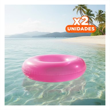 PACK2 ELEMENTO ACUATICO TRANSPARENTE ROSADO FLOTANTE INFLABLE HOGAR CASA Y+REGALO STICKER